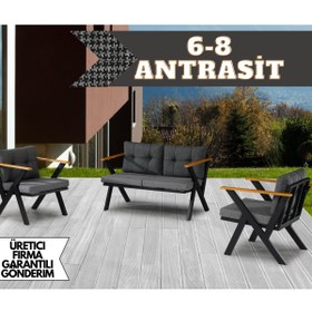 Resim Dekoroom's Zeta 2 1 1 Pofuduk Balkon Takımı, Bahçe Mobilyası, Çay Seti, Kafe Oturma Grubu, Teras Koltuk Takımı 