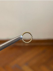 Resim 316 L Cerrahi Çelik Burgulu Kıkırdak Piercingi Rook Orbital Helix Septum Piercing Gümüş - Şeffaf 