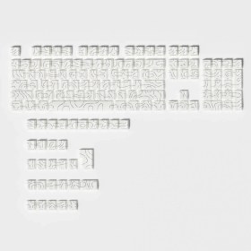 Resim Leaven Mekanik Klavye Tuş Takımı-Pbt Çift Baskı Keycap Seti- Çizgi Desenli 137 Tuş -Beyaz 