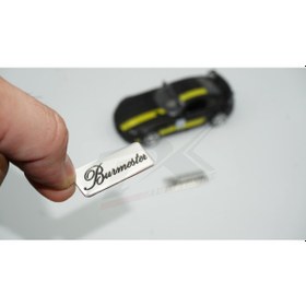 Resim Burmester Logo Hoparlör Krom Metal 3M Logo Amblem 2 Li Set 