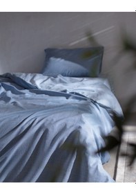 Resim Madame Coco Odette Tek Kişilik %100 Pamuk Ranforce Baskılı Nevresim Takımı - Koyu Mavi Mavi 