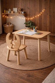 Resim Adenwoodart Montessori Aktivite Çocuk Oyun Masa Sandalyesi Boyama Ve Etkinlik Masa 1 Masa 1 Sandalye 