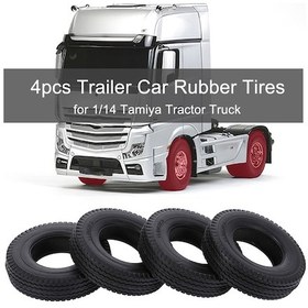 Resim Folinda 4 Adet Kauçuk Lastik - 85mm Çap, 20mm Kalınlık - Tamiya 1/14 Traktör Kamyon Uyumlu - Dişli Desenli, İyi Tutuş 