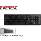 Resim Binbir Göz Bilgisayar Everest KB-871U Siyah Q USB Kablolu Standart 108 Tuşlu Klavye 