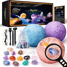 Resim Kazma Seti, Çocuklar için Güneş Sistemi Bilim Kiti, Mücevherleri Kazın, Eğitici Uzay Oyuncakları Gezegen Koleksiyonu Seti, Erkek&Kız Çocuklarına Arkeoloji Jeoloji Bilimi Projeleri Hediyesi 