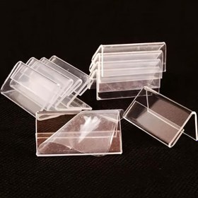 Resim 18 adet Bitki Etiket Tutucu Şeffaf Akrilik L-Şekilli Etiket Tutucu - Mini Fiyat Etiketi ve İş Kartı Ekran Tutucu, 5.99X3.99 cm 