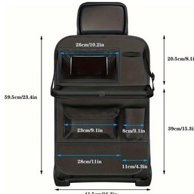 Resim Dashanshop Siyah Masa Masalı 1 Adet Araç Kolçak Çantası İpad Cebi Katlanır Masa Oyuncak Saklama 