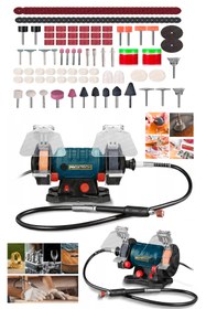 Resim PROXTECH Premium Turbo Motorlu Çark Motoru Devirli Dramel Zımpara Bileme Gravür 115PCS Oyma Taşlama Kiti 