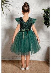 Resim Mnk Baby & Kids Tüllü Kız Çocuk Kpl Elbise Mnk0526 Yeşil 