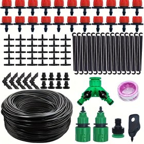 Resim Kendin Yap Ayarlanabilir Bahçe Damla Sulama Seti, 5.0-20.0 metre, Plastik, Üniversal Bağlantı, Pil Gerektirmez, Bitki Sulama, Çim Sulama, Toz Azaltma için Su Akış Kontrolü 