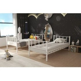 Resim Dzgn Home Zambak Genç Çocuk Yatak Odası Metal Ranza ve Karyola - 90 x 200 cm 