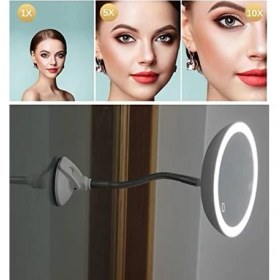 Resim SDT Group Land Of Myth - Şerit LED Işıklı Banyo Makyaj-Tıraş Aynası, 10X Hd Büyütme, Esnek, Dokunmatik Işık Kısma, Ayarlanabilir Kol 