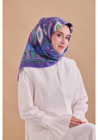 Resim Silk Home Twill İpek Eşarp 11476-04 Mor, Yeşil, Lila, Mavi, Gri 