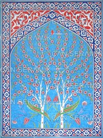 Resim Can Seramik - 60x80 CM El Dekoru Kütahya Çini Pano 