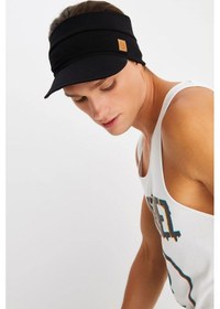 Resim Butikgiz Erkek Uv Koruyuculu %100 Pamuklu Penye Tenis Golf Stil Vizör Şapka Siperlik - Tek Ebat / Siyah Siyah 