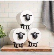 Resim Sevimli Koyun Şekli Tuvalet Kağıdı Tutucu Moda Ev Dekorasyon Siyah 