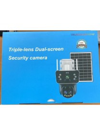 Resim O-Kam 3950 3 Lens Siren + 10X Optic + Mikrofon + Hoparlör Wifi Solar Güneş Panelli Kamera 