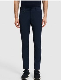 Resim Cacharel Lacivert Slim Fit Beli Lastikli Kanvas Pantolon 
