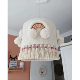 Resim Lacivert Makrome Avize, Bebek ve Çocuk Odası Için Özel Tasarım, Şık ve Sıcak Atmosfer 