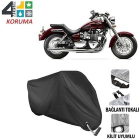 Resim Triumph America Motosiklet Brandası ( Kilit Uyumlu - Siyah 