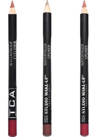 Resim Tca Studio Make Up Brown + Fire Brick + Rose + Waterproof Lipliner Dudak Kalemi 