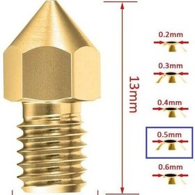Resim 3d Yazıcı-printer Mk8 0.5mm Pirinç Nozzle 