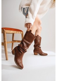 Resim Lise-britt Taba Körüklü Nakışlı Western Bot 001 