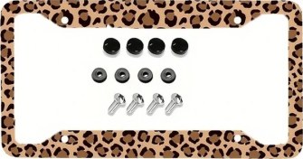 Resim Globalbloom 1 Adet Leopar Desenli Ayçiçeği Plaka Kapağı Çerçevesi 
