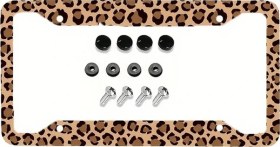 Resim Globalbloom 1 Adet Leopar Desenli Ayçiçeği Plaka Kapağı Çerçevesi 