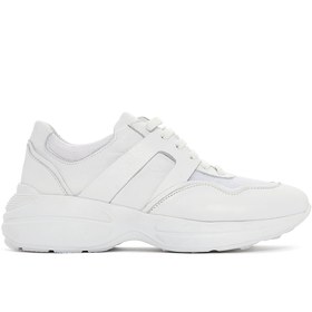 Resim Kadın Beyaz Deri Sneaker 