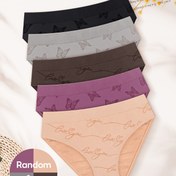 Resim Rastgele Gelişen Kadınların Düşük Bel Üçgen Külot Paketi, Seksi, Yumuşak, Cilt Dostu, Çeşitli Renklerde Kelebek Baskıları İçerir, Günlük Kullanım İçin Uygun. 