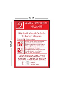 Resim Metal Köpüklü Yangın Söndürücü Kullanımı 20x30 Cm A4 Uyarı İş Güvenliği Levhası 