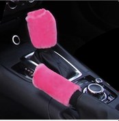 Resim Araba Konfor İnce Peluş Araba El Freni Yatak Örtüsü Seti İki Set Kış Sıcak Pink Pink 