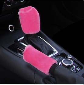 Resim Araba Konfor İnce Peluş Araba El Freni Yatak Örtüsü Seti İki Set Kış Sıcak Pink Pink 
