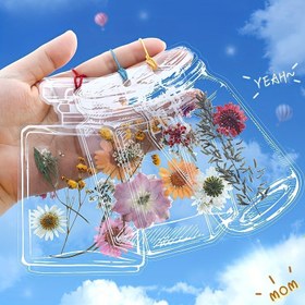 Resim 20/40/60 adet El Yapımı PVC Kelebek Kitap İşareti, DIY Şişeler, Kurutulmuş Çiçekler, Stickerlar, Şeffaf Kitap İşaretleri, Cam Şişeler, Dekoratif Stickerlar 