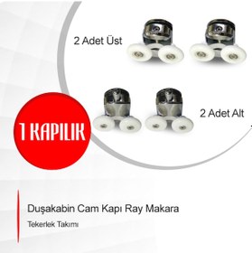 Resim Duşakabin Cam Kapı Ray Makara Tekerlek Takımı 