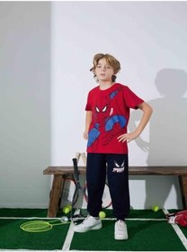 Resim Kıpırık Baby Erkek Çocuk Örümcek Adam Desenli Pijama Takımı-1253 Kırmızı 
