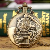 Resim hediyeconcepti Steampunk Lokomotif Tren Antika Köstekli Cep Saati 