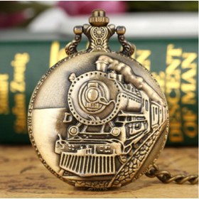 Resim hediyeconcepti Steampunk Lokomotif Tren Antika Köstekli Cep Saati 