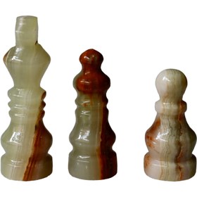 Resim El Yapımı Oniks Doğal Taş Satranç Takımı - Şık Hediyelik Kutusunda - 20 cm 