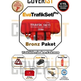 Resim Eva Trafik Seti Plus - 1 Kg Yangın Tüpü - 4 Yıllık - Kırmızı - Bronz Paket 
