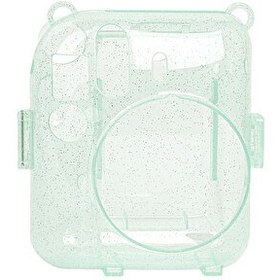 Resim Fujifilm Instax Mini 12 Makine Uyumlu Yeşil Simli Pleksi Kılıf 