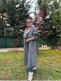 Resim MJORA Oversize Astarlı Büyük Beden Trençkot 