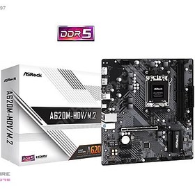 Resim ASRock A620M-HDV/M.2 6400mhz(OC) M.2 AM5 mATX DDR5 Anakart 