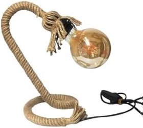 Resim TEKAY AYDINLATMA Halatlı masa lambası Jüt masa lambası abajur KREM 29 x 15 