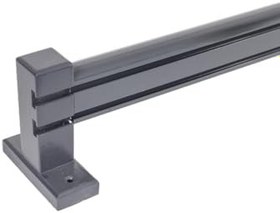 Resim Ahşap Başlıklı Alüminyum Dekoratif Ray Korniş ANTRASİT (125 cm) 