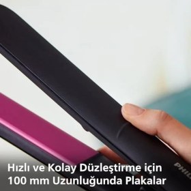 Resim Philips Saç Düzleştirici, Keratin Seramik Plaka, Thermoprotect Teknolojisi, 2 Sıcaklık Ayarı, Tuş Kilidi, 60 Saniyede Isınma, 220°C’YE Kadar Sıcaklık Ayarı, BHS375/00 