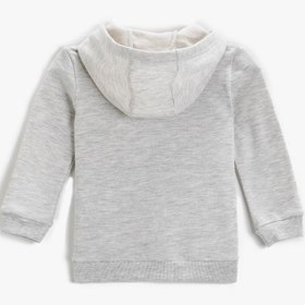 Resim Kız Bebek Fermuarlı Kapüşonlu Sweatshirt Uzun Kollu 