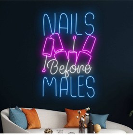 Resim Naıls Before Males Yazılı Ve Şekilli Neon Tabela Çok Renkli 