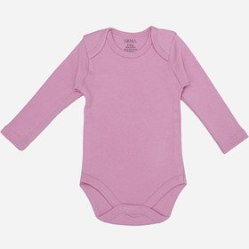 Resim Arma Yıldız %100 Organik Pamuklu Pembe Uzun Kollu Bebek Body 5'li Paket Pembe 
